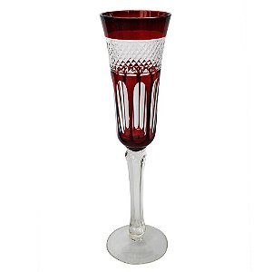 CONJ. DE TACAS DE CHAMPAGNE DE VIDRO VERMELHO  6 PCS D6CM X