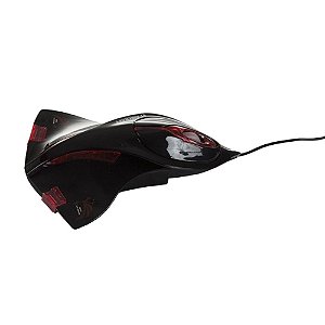 MOUSE PLASTICO NAVE ESPACIAL PRETO 14,5 X 11 CM