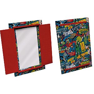 ESPELHO MADEIRA COM PORTA DCO DC SUPER HEROES 52 X 37 X 5 CM
