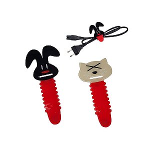 SET 2 ORGANIZADORES DE FIOS PVC CACHORRO E GATO 10,4 X 12,5