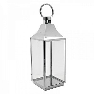 LANTERNA DECORATIVA DE METAL E VIDRO