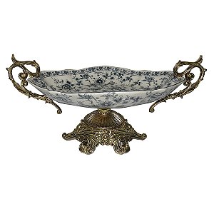 FRUTEIRA DECORATIVA DE PORCELANA 48CM X 24CM X 21CM