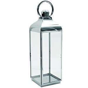 LANTERNA DECORATIVA DE METAL E VIDRO