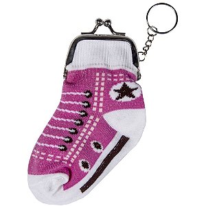 SY100676AS - CHAVEIRO E PORTA MOEDAS SOCKS PINK SNEAKER