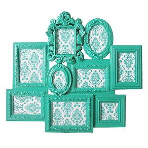 PORTA RETRATO PLASTICO MULTIPLE BARROQUE FRAME 9 PHOTOS