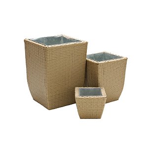 CONJUNTO DE VASOS DE FIBRA SINTETICA 3 PCS