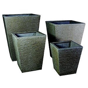 CJ. DE CACHEPOTS DE FIBER CLAY - 4 PCS
