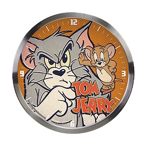 RELOGIO PAREDE ALUMINIO HB TOM AND JERRY MAD CAT W MOUSE