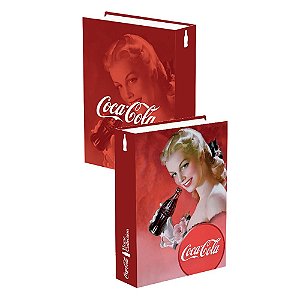 CAIXA LIVRO MADEIRA COCA-COLA PIN UP  BLOND LADY FACE FD VER