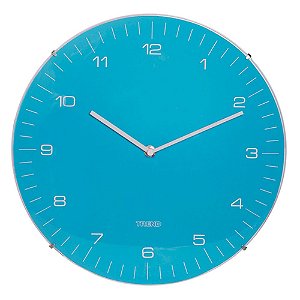 RELOGIO PAREDE PLASTICO FD NEON AZUL 33 DIAM