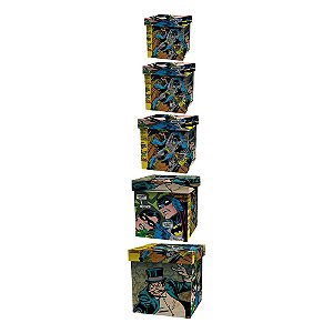 SET CAIXA ORGANIZADORA 5 PCS MADEIRA DC SCENES COLORIDO