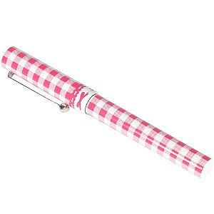 CANETA PLASTICO QUADRADOS PINK 13,1 X 8,1 CM