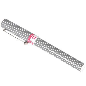 CANETA PLASTICO DOTS BRANCO FUNDO PRETO 13,1 X 8,1 CM