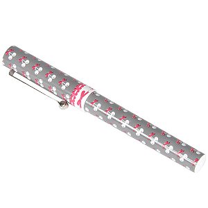 CANETA PLASTICO CHERRY FUNDO CINZA PINK E BRANCO 13,1 X 8,1