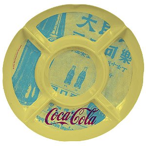 PETISQUEIRA COCA COLA MELAMINE REDONDA NEWSPAPER AMARELA 27