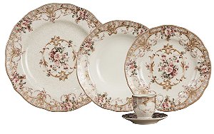 APARELHO DE JANTAR ABINGTON ROSE GOLD 30 PEÇAS EM PORCELANA