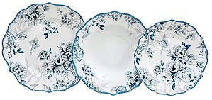 APARELHO DE JANTAR PAULI BLUE 18 PEÇAS EM PORCELANA