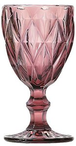 JOGO DE 6 TAÇAS MATELASSÊ EM VIDRO 200ML VIOLETA