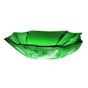 CENTRO MESA NEPTUNE EM CRISTAL ECOLOGICO L27,5XP28XA8,5CM COR VERDE