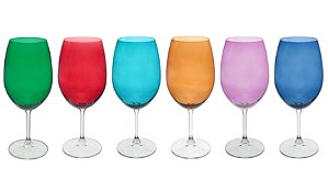 JOGO DE 6 TACAS PARA AGUA ANNA COLORIDO EM CRISTAL ECOLOGICO 600ML A22,5CM SORTIDA
