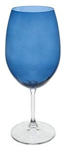 JOGO DE 6 TACAS PARA AGUA ANNA COLORIDO EM CRISTAL ECOLOGICO 600ML A22,5CM COR AZUL COBALTO