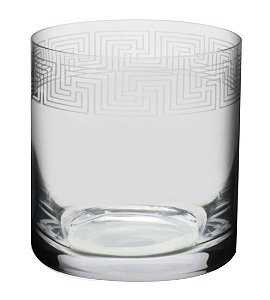 JOGO 6 COPOS BAIXOS BARWARE/LARUS DECORADA EM CRISTAL ECOLÓGICO 410ML