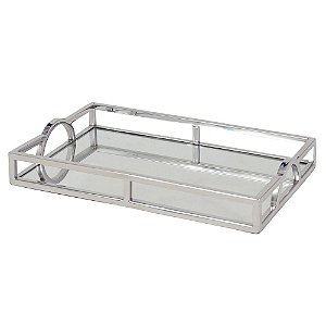 BANDEJA RETANGULAR EM ACO INOX ESPELHADA L30XP17XA5CM