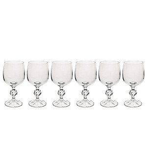 JOGO DE 6 TACAS PARA VINHO BRANCO CLAUDIA EM CRISTAL ECOLOGICO 190ML A14CM TRANSPARENTE