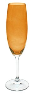 JOGO DE 6 TACAS PARA CHAMPANHE ANNA COLORIDO EM CRISTAL ECOLOGICO 220ML A22,5CM COR AMBAR
