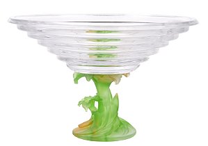 CENTRO DE MESA EM VIDRO GREEN STORM Ø34,5X22CM