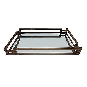 BANDEJA RETANGULAR EM ACO INOX/ESPELHADA L41XP26XA5CM COR COBRE