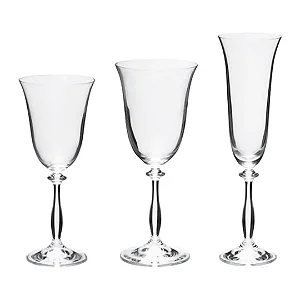 JOGO DE 18 TACAS ANGELA EM CRISTAL ECOLOGICO 6X(190/250/350ML) TRANSPARENTE