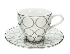 JOGO DE 12 PECAS PARA CAFE CHAIN LINK EM PORCELANA