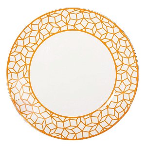 JG 6 PRATOS RASOS PORC LARANJA 28CM GEO MIX & MATCH