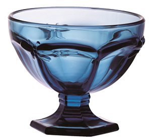 JOGO DE 6 TACAS MULTIUSO LIBELULA EM VIDRO 325ML A10CM COR AZUL