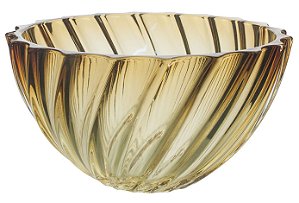 CENTRO DE MESA SCALLOP EM CRISTAL ECOLÓGICO 28CM AMBAR