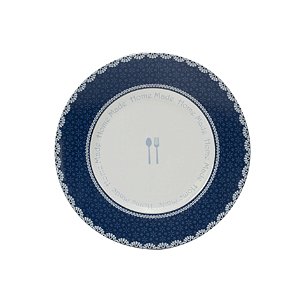 JOGO 6 PRATOS PORC P/PAO 16.5CM MIX& MATCH COR AZUL E BRANCO
