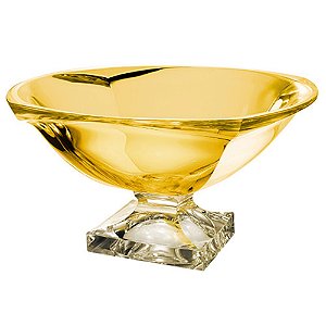 CENTRO DE MESA MAGMA COM PE EM CRISTAL ECOLOGICO D16XA34CM COR AMBAR