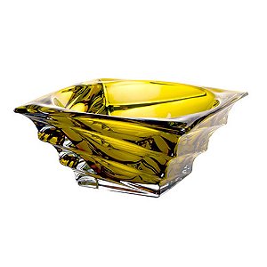 CENTRO DE MESA CASABLANCA EM CRISTAL ECOLOGICO L28XP28XA10CM  COR AMBAR