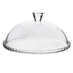 PRATO PARA BOLO PATISSERIE COM TAMPA EM VIDRO D32XA11CM