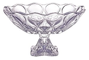 CENTRO DE MESA VIENA EM CRISTAL ECOLÓGICO COM PÉ 37CM