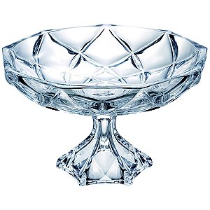 CENTRO DE MESA BRUXELAS COM PE EM CRISTAL ECOLOGICO D32,5XA19CM TRANSPARENTE
