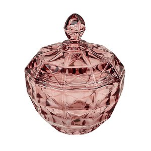 POTICHE AQUAMARINE EM CRISTAL D11,5XA14CM COR ROSA