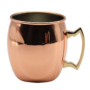 JOGO DE 2 CANECAS EM ACO INOX 550ML COR COBRE