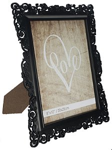 PORTA RETRATO LACED EM PLASTICO 20X25CM PRETO