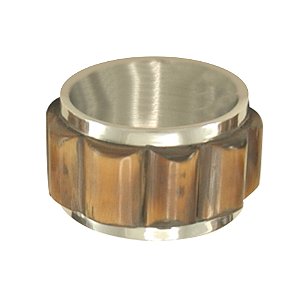 JOGO DE 6 ANEIS PARA GUARDANAPO EM ALUMINIO E BAMBU