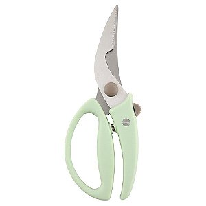TESOURA TRINCHANTE EM ACO INOX L21XP8,5XA1,5CM COR VERDE CLARO