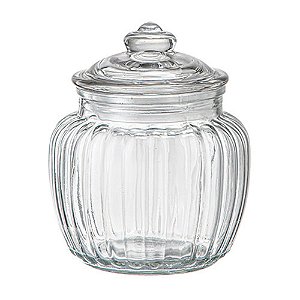 PORTA MANTIMENTO EM VIDRO COM TAMPA HERMETICA 575ML D8,4XA13CM