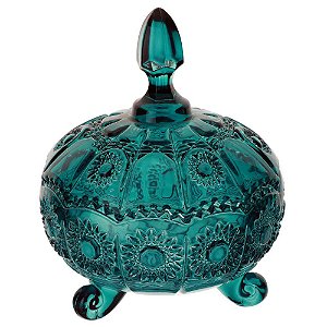 POTICHE VERSAILLES EM CRISTAL D11XA14CM VERDE ESMERALDA
