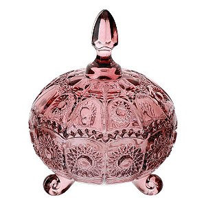 POTICHE VERSAILLES EM CRISTAL D11XA14CM COR ROSA